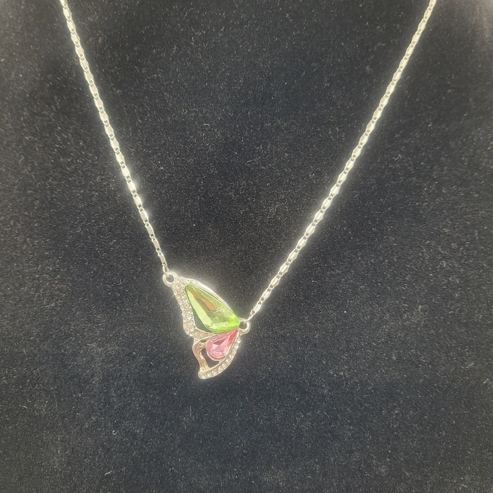 Butterfly Wing Inspired Jeweled Necklace​​​